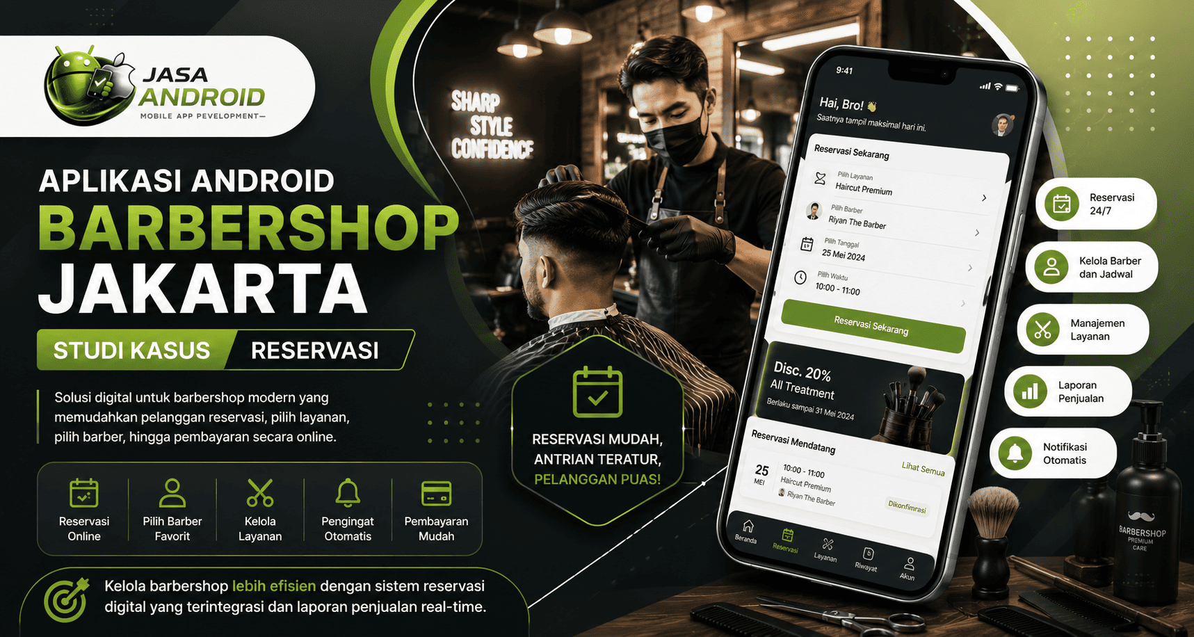 Aplikasi Android Barbershop Jakarta Studi Kasus Reservasi: Solusi Digital Modern untuk Meningkatkan Pelayanan dan Loyalitas Pelanggan
